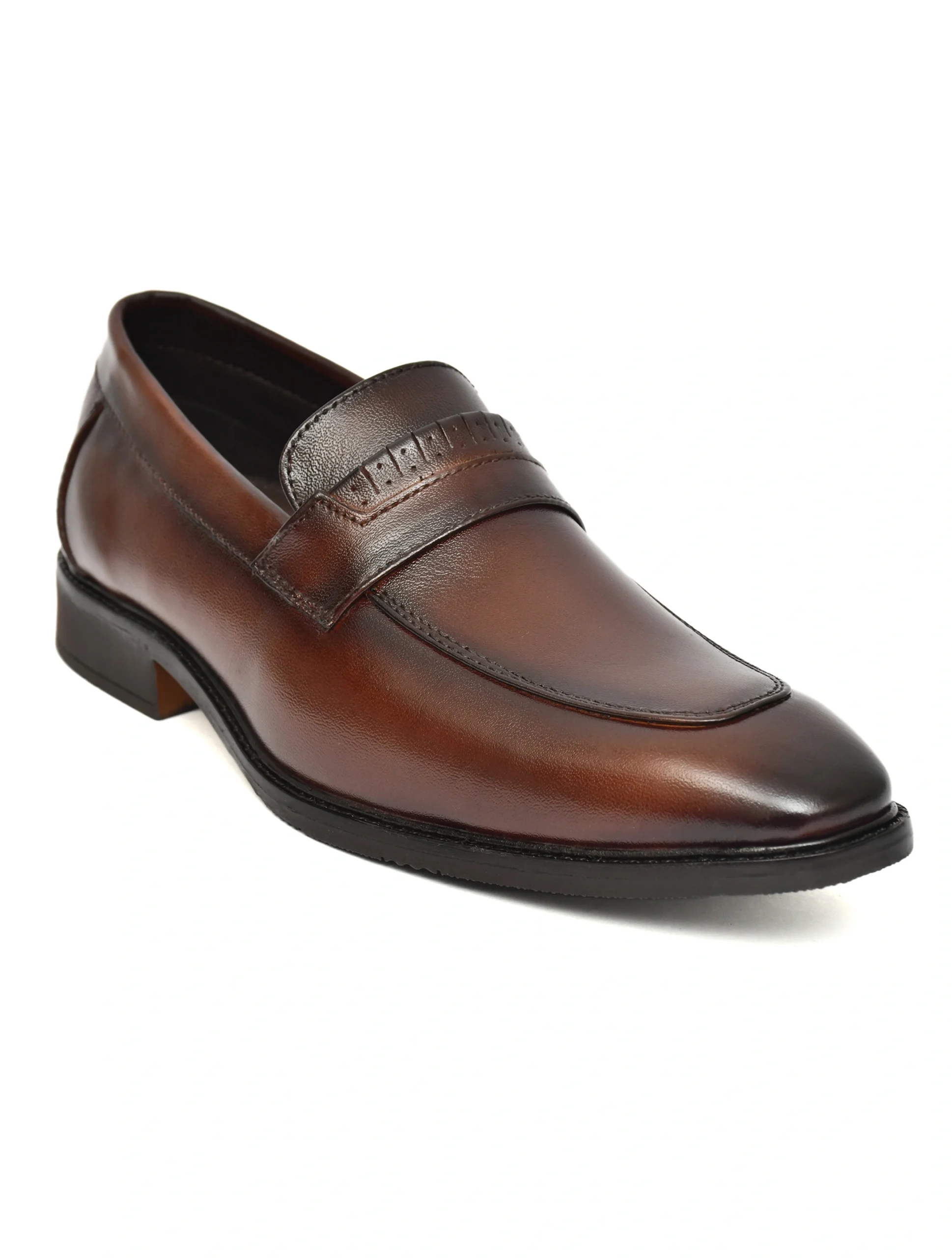 Crocohill Men's Premium Leather Penny Loafers - Comfortable Slip-On Formal Dress Shoes in Black, Brown, and Tan - Image 7