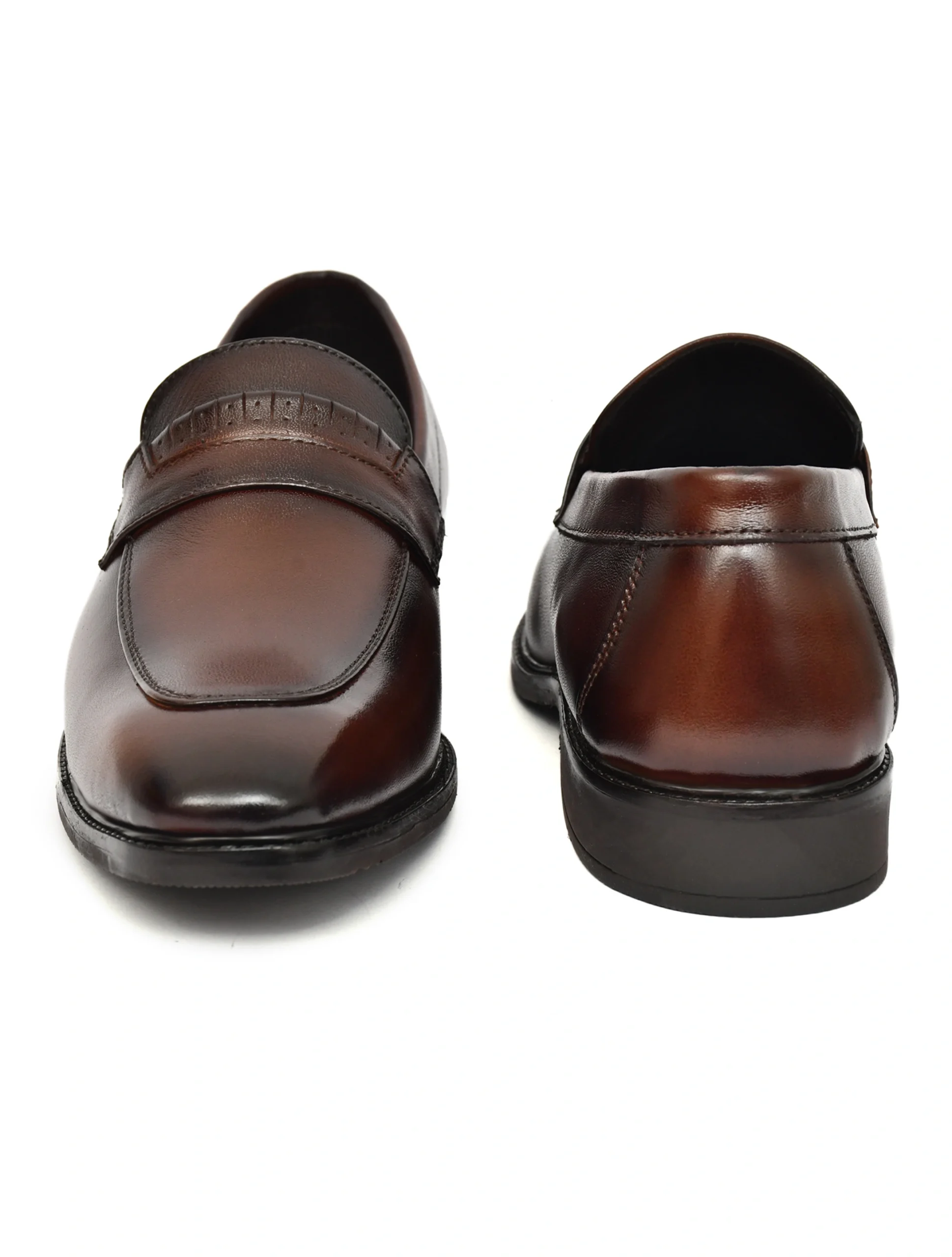 Crocohill Men's Premium Leather Penny Loafers - Comfortable Slip-On Formal Dress Shoes in Black, Brown, and Tan - Image 5